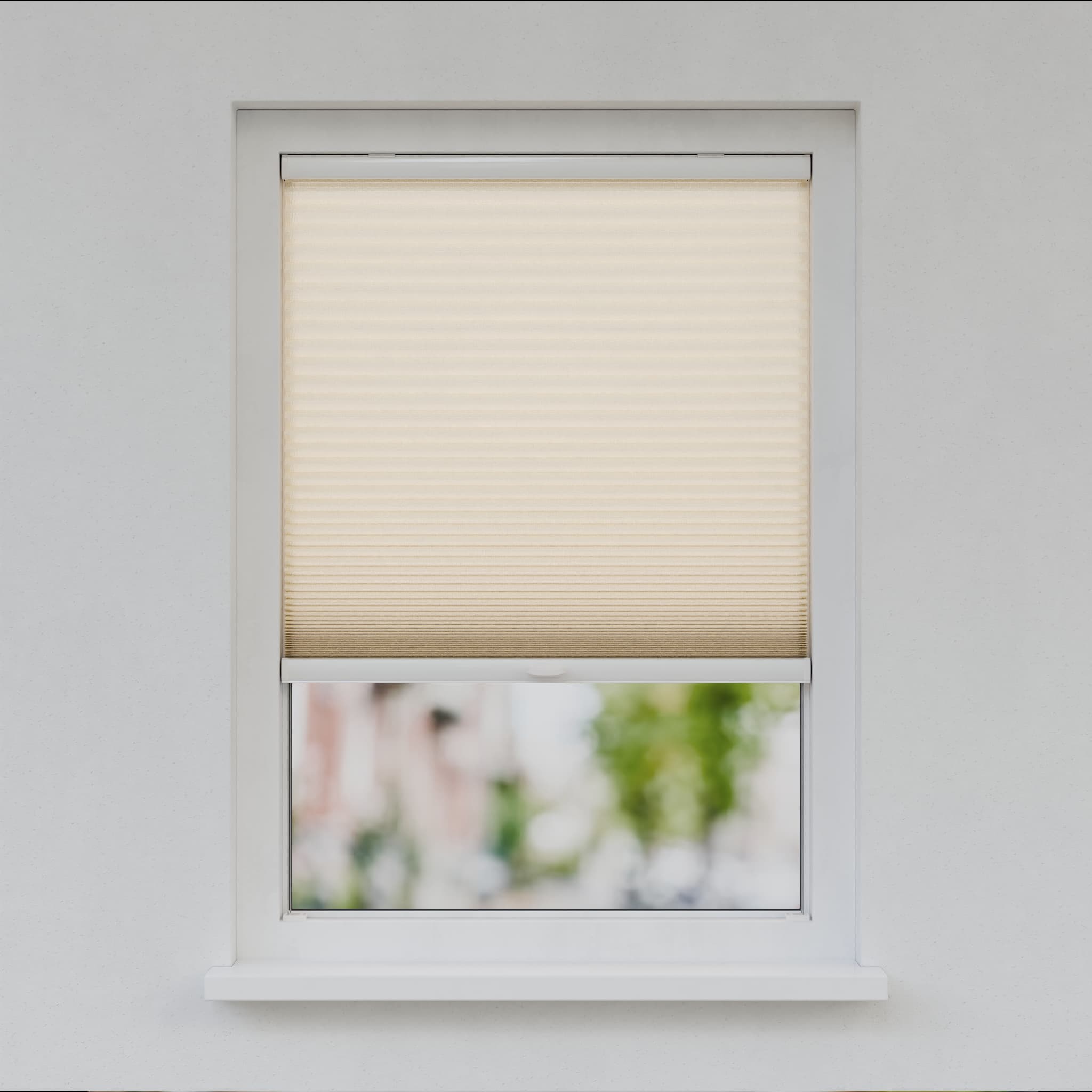 Plisségordijn Draaikiepraam - Lichtdoorlatend - Crèmebeige