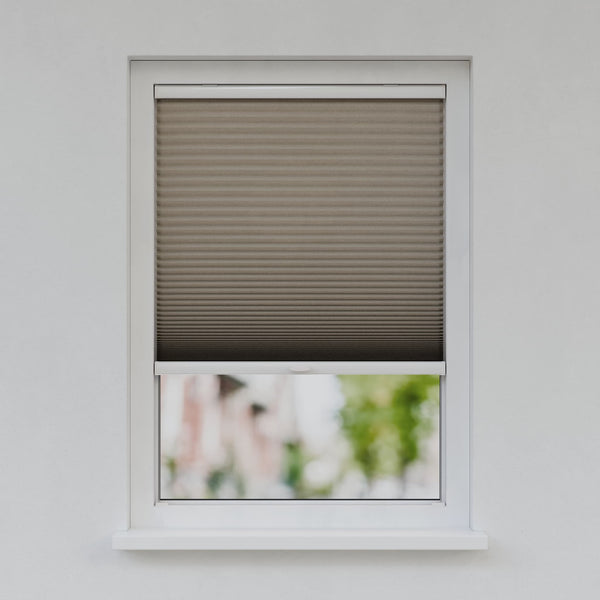 Honingraat Plisségordijn - Ingespannen - Haverbeige