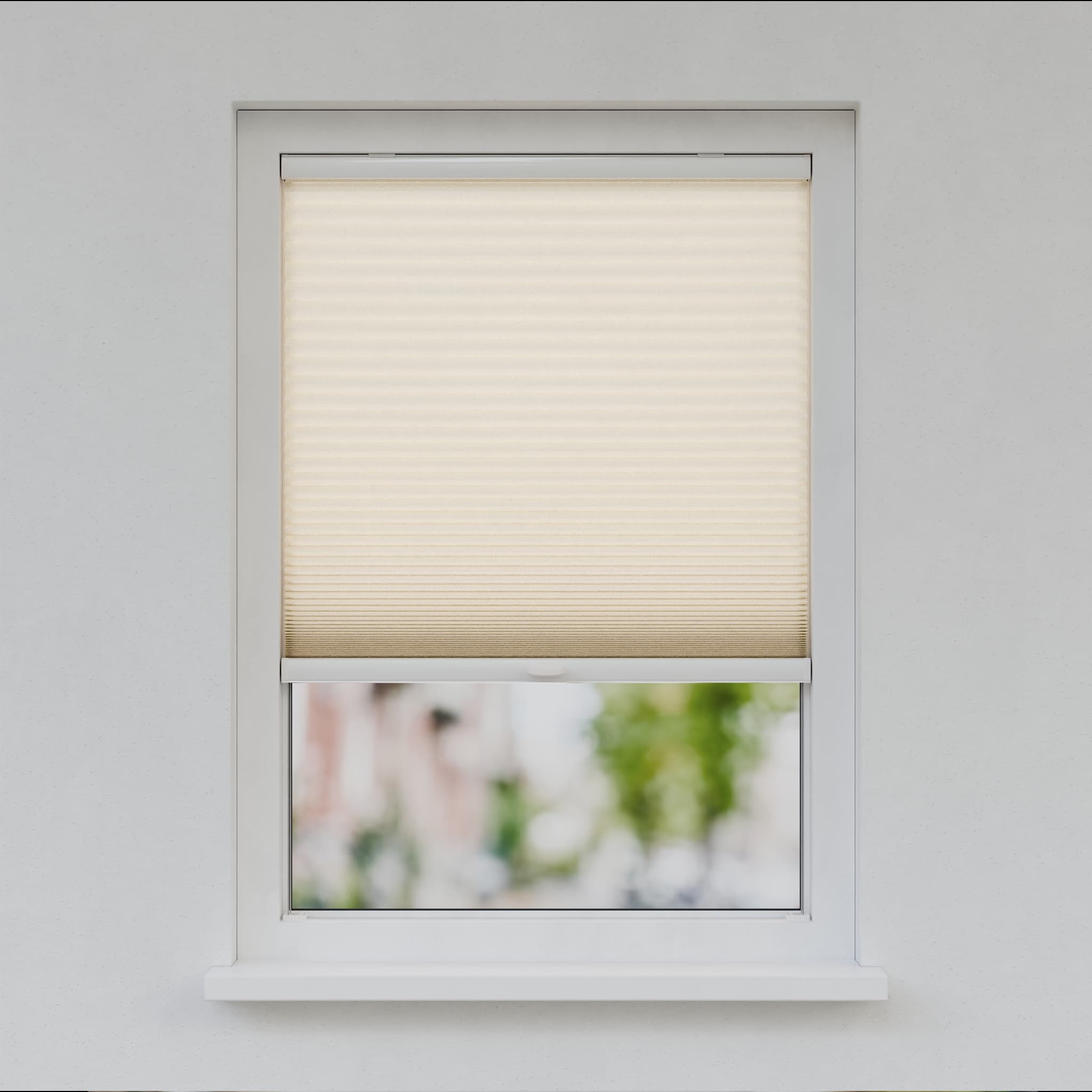Plisségordijn Draaikiepraam - Lichtdoorlatend - Champagnebeige