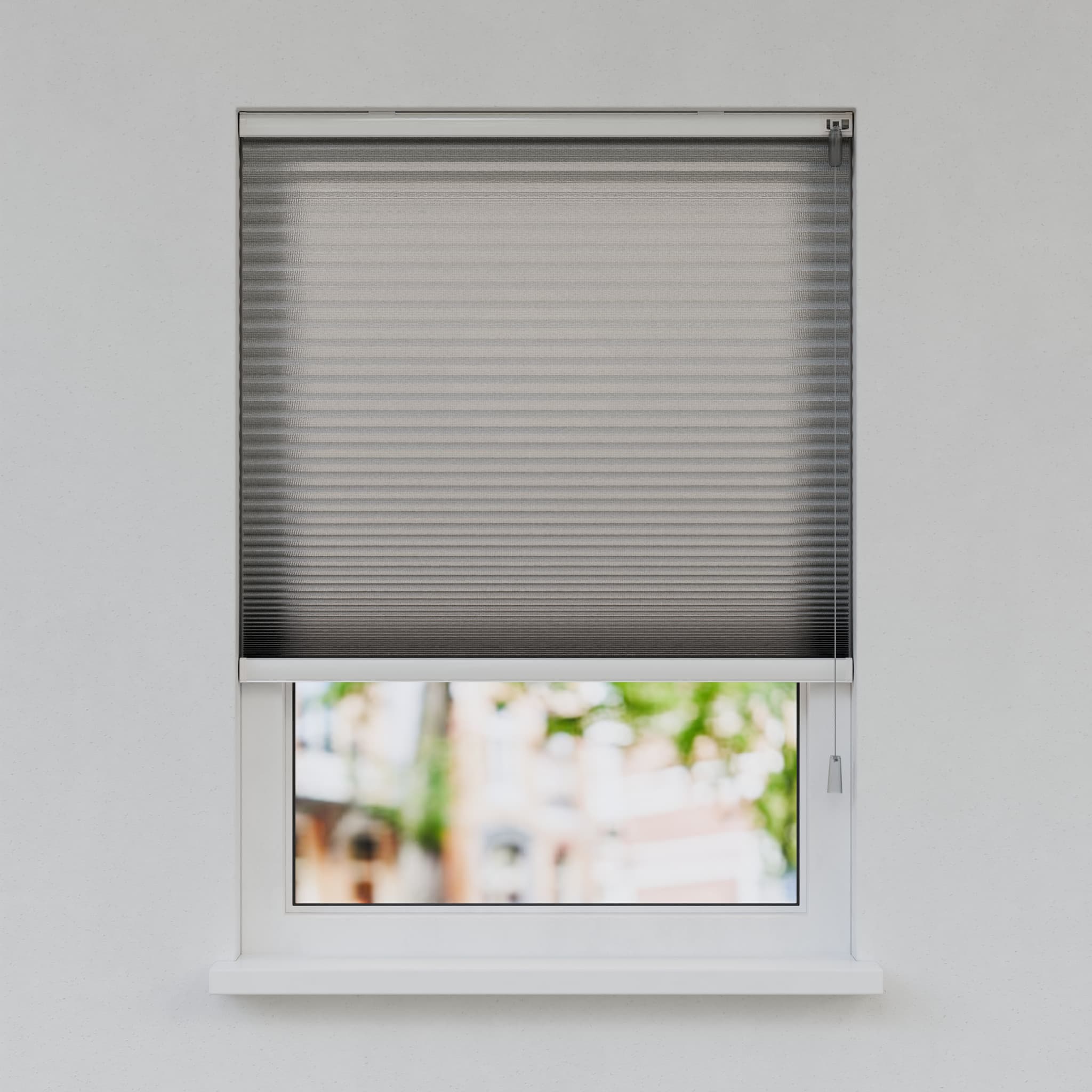 Plisségordijn Standaard Raam - Lichtdoorlatend - Steengrijs