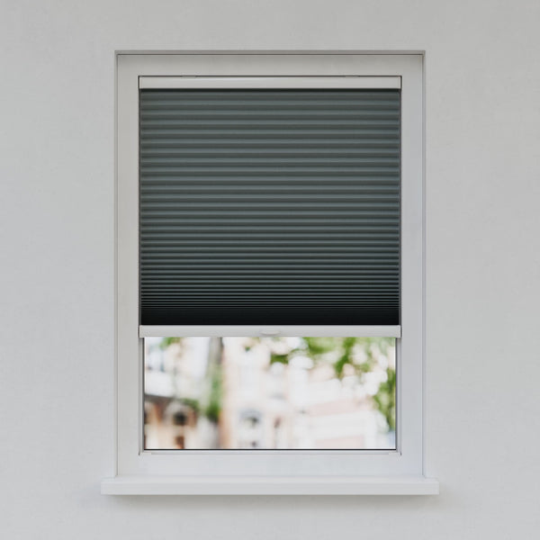 Honingraat Plisségordijn - Ingespannen - Zwartgrijs