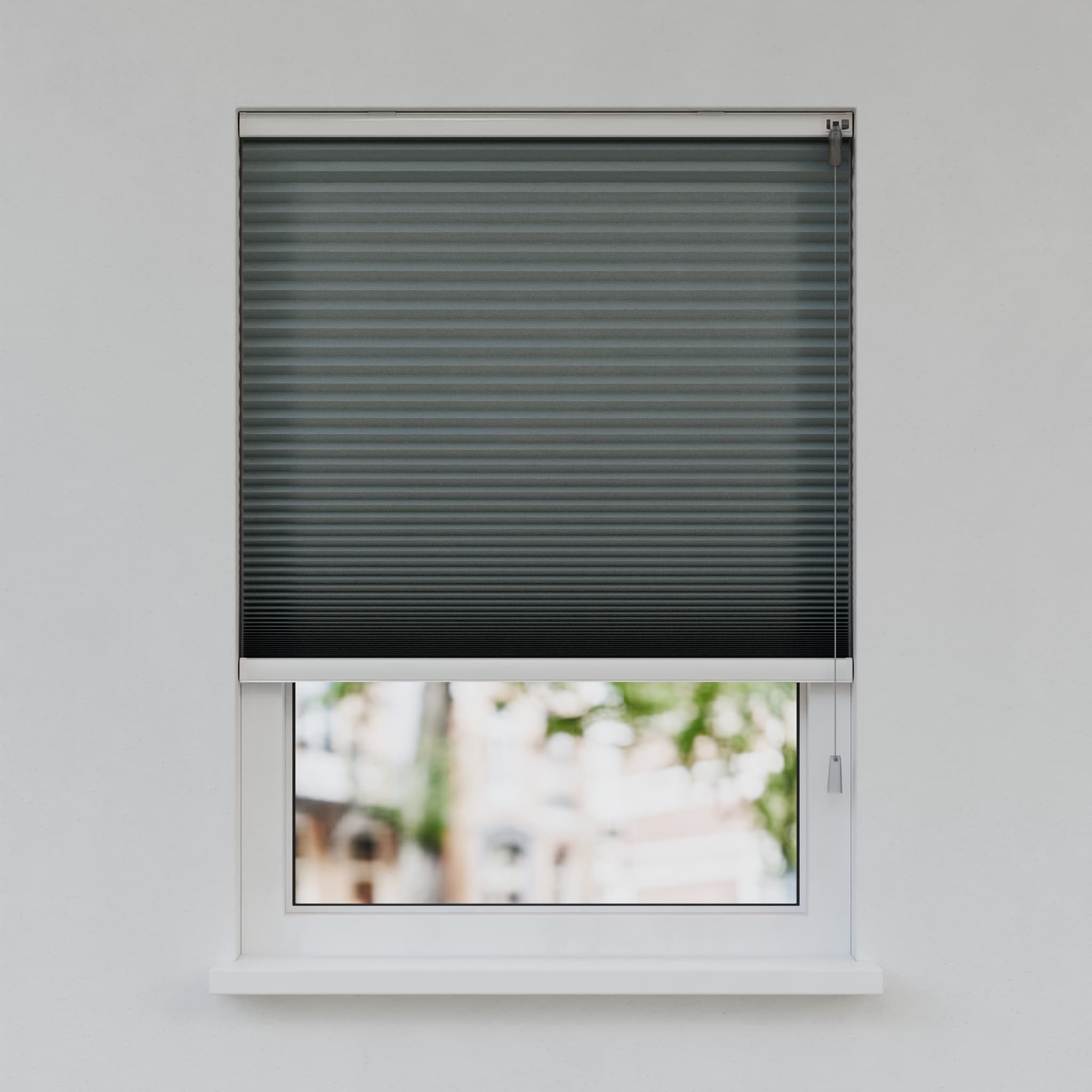 Plisségordijn Standaard Raam - Lichtdoorlatend - Granietgrijs