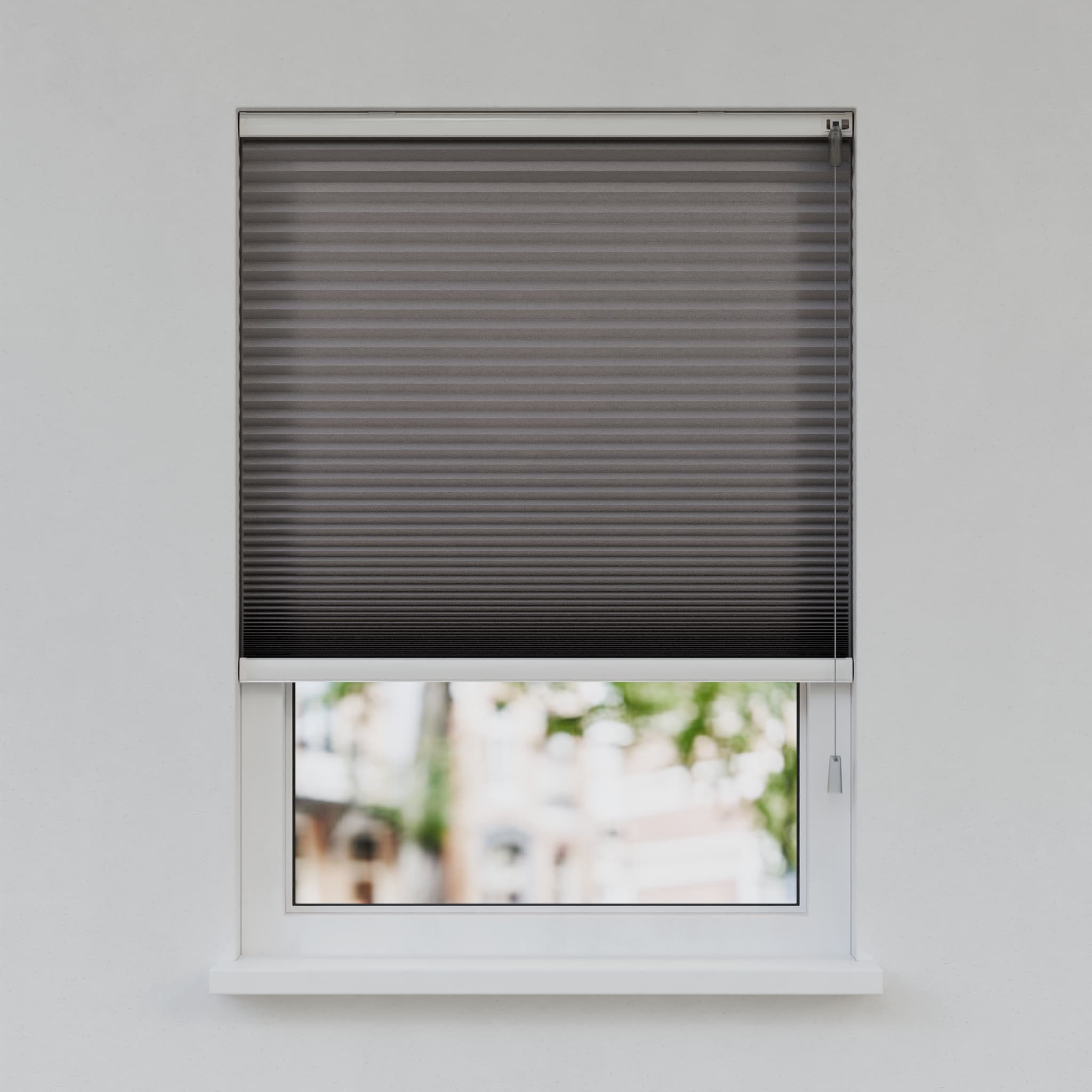 Plisségordijn Standaard Raam - Lichtdoorlatend - Leigrijs