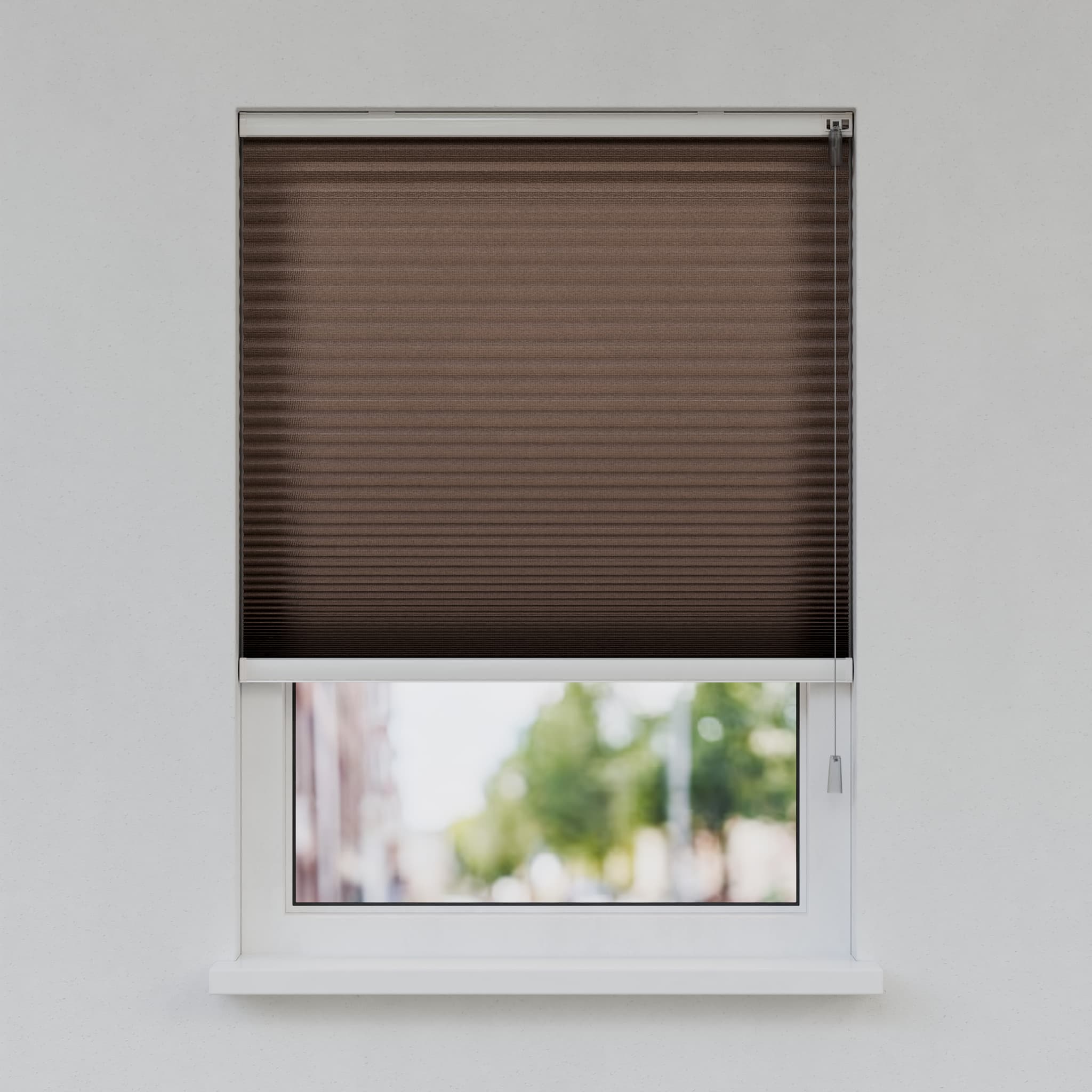 Plisségordijn Standaard Raam - Lichtdoorlatend - Espressobruin