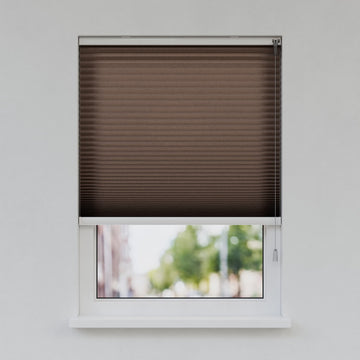 Plisségordijn Standaard Raam - Lichtdoorlatend - Espressobruin