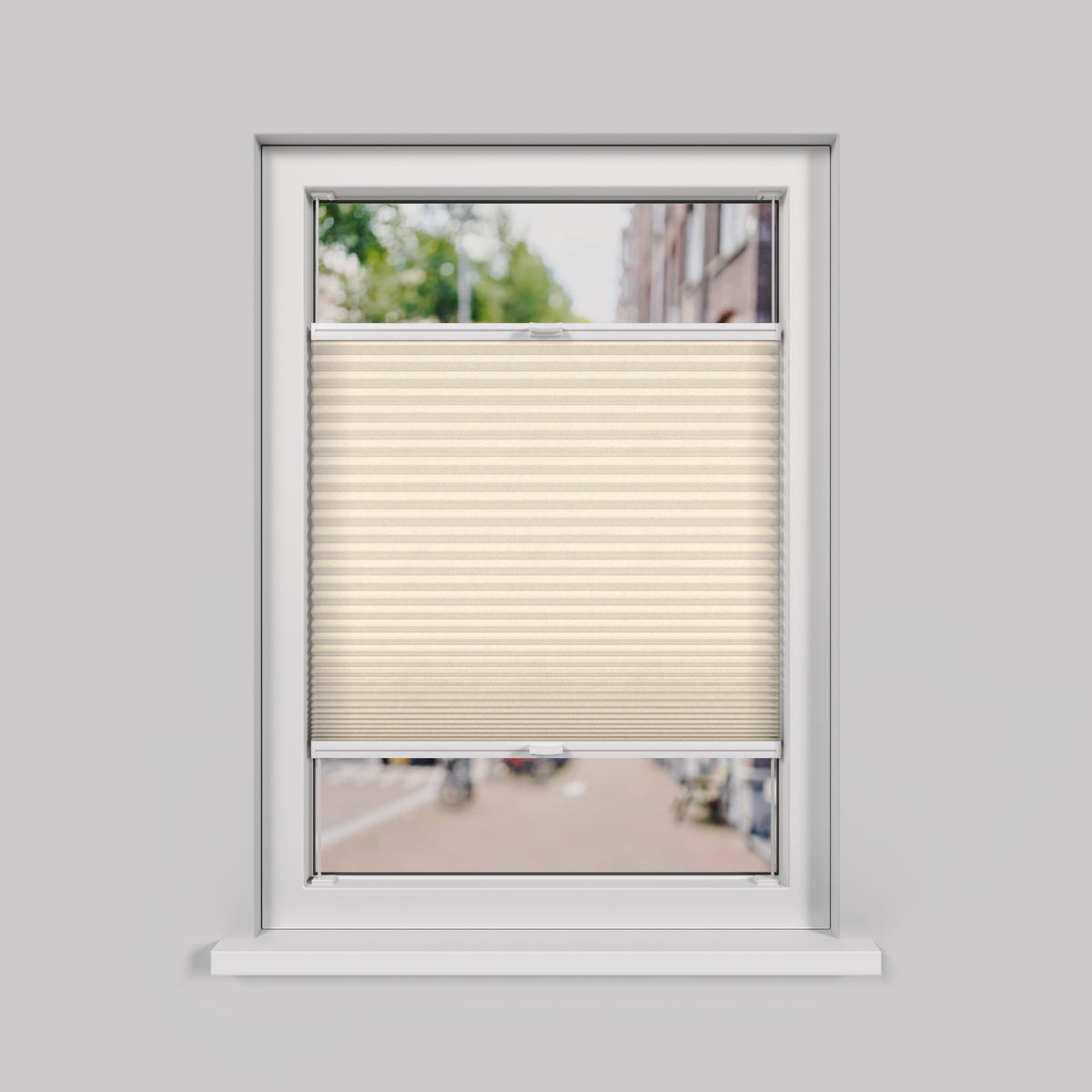 Plisségordijn Draaikiepraam - Lichtdoorlatend - Champagnebeige
