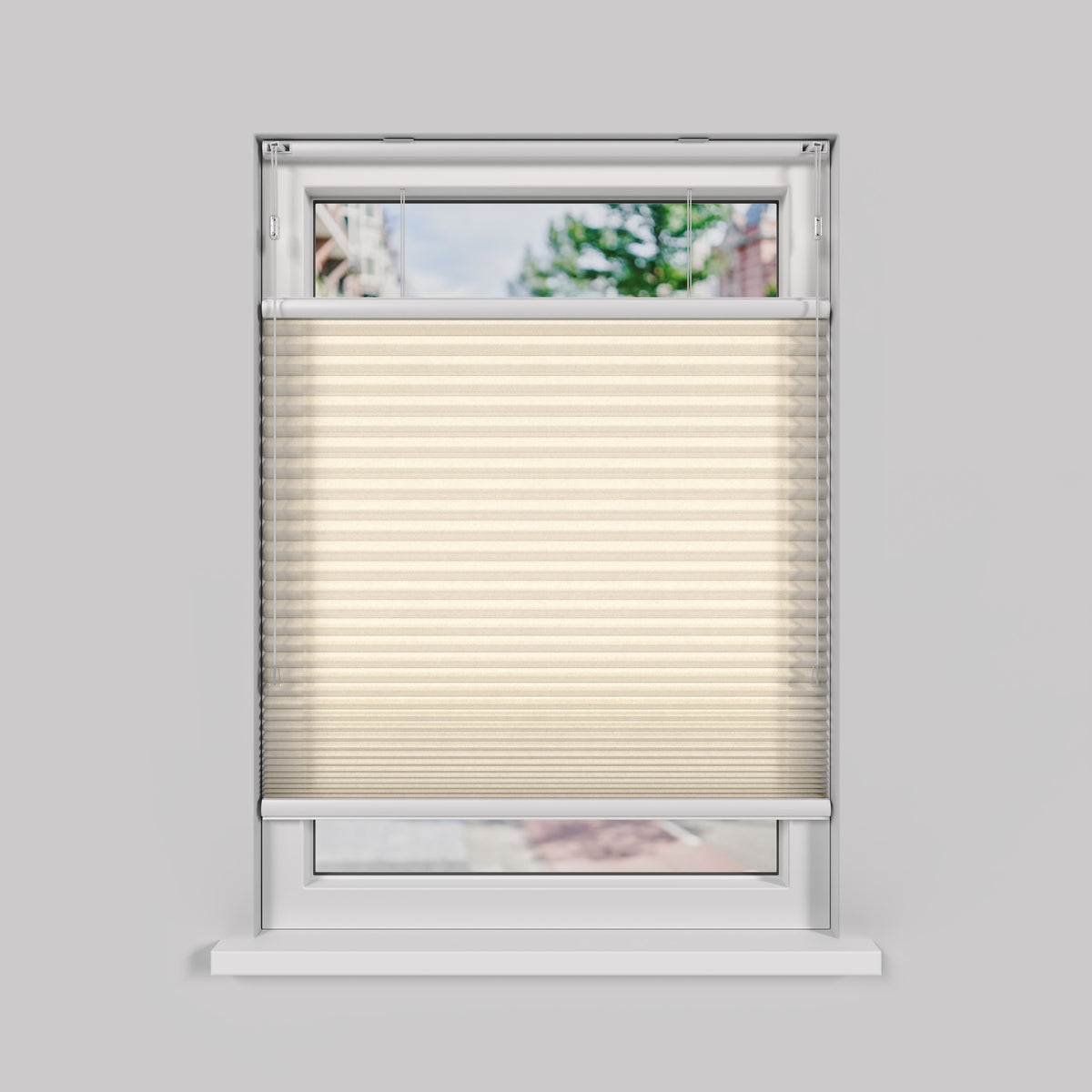 Plisségordijn Standaard Raam - Lichtdoorlatend - Champagnebeige