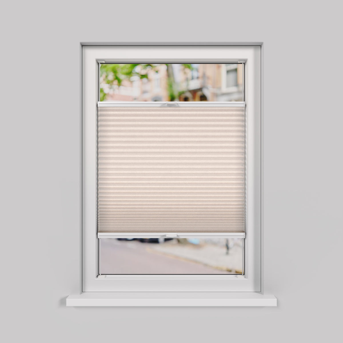 Plisségordijn Draaikiepraam - Lichtdoorlatend - Crèmebeige