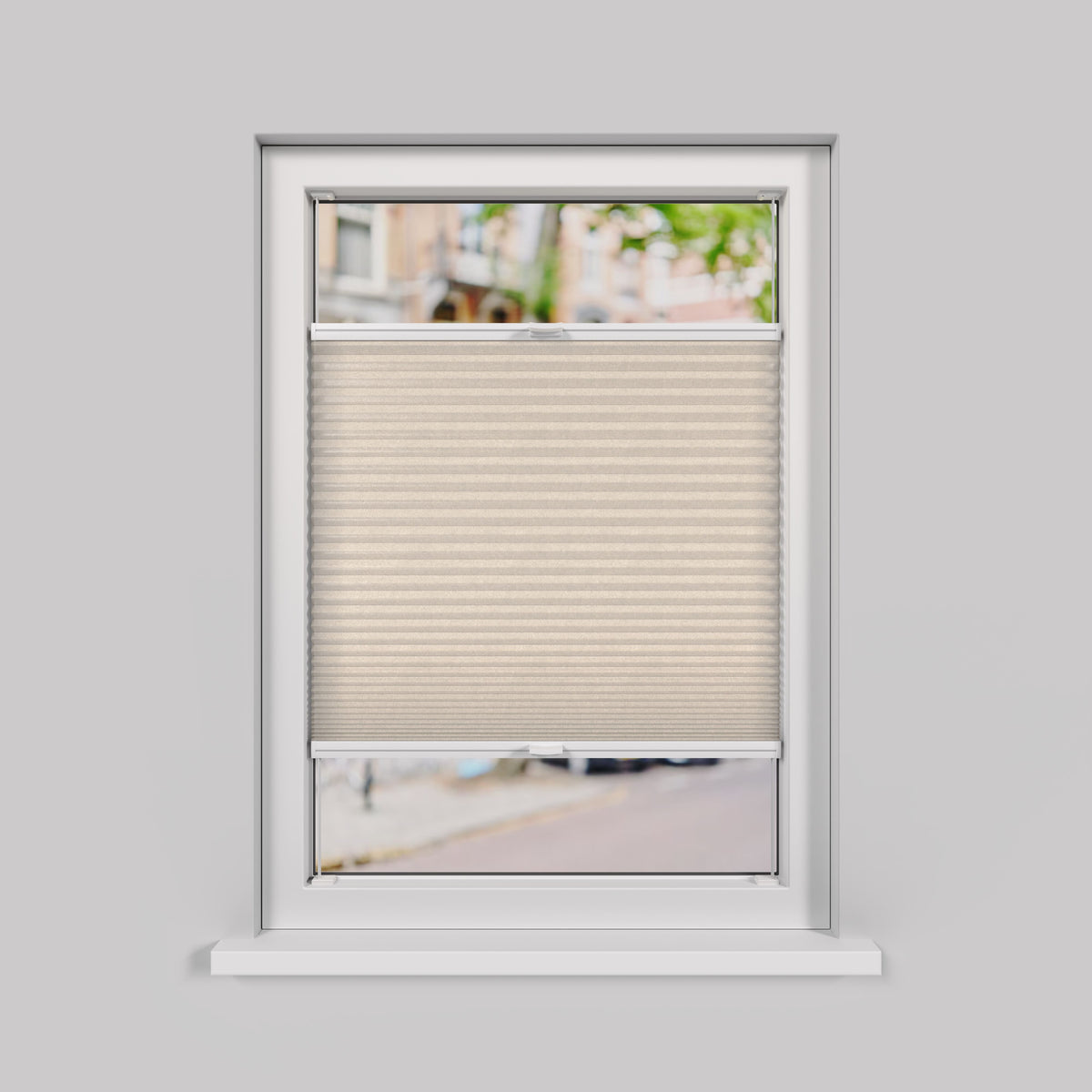 Plisségordijn Draaikiepraam - Lichtdoorlatend - Duinbeige