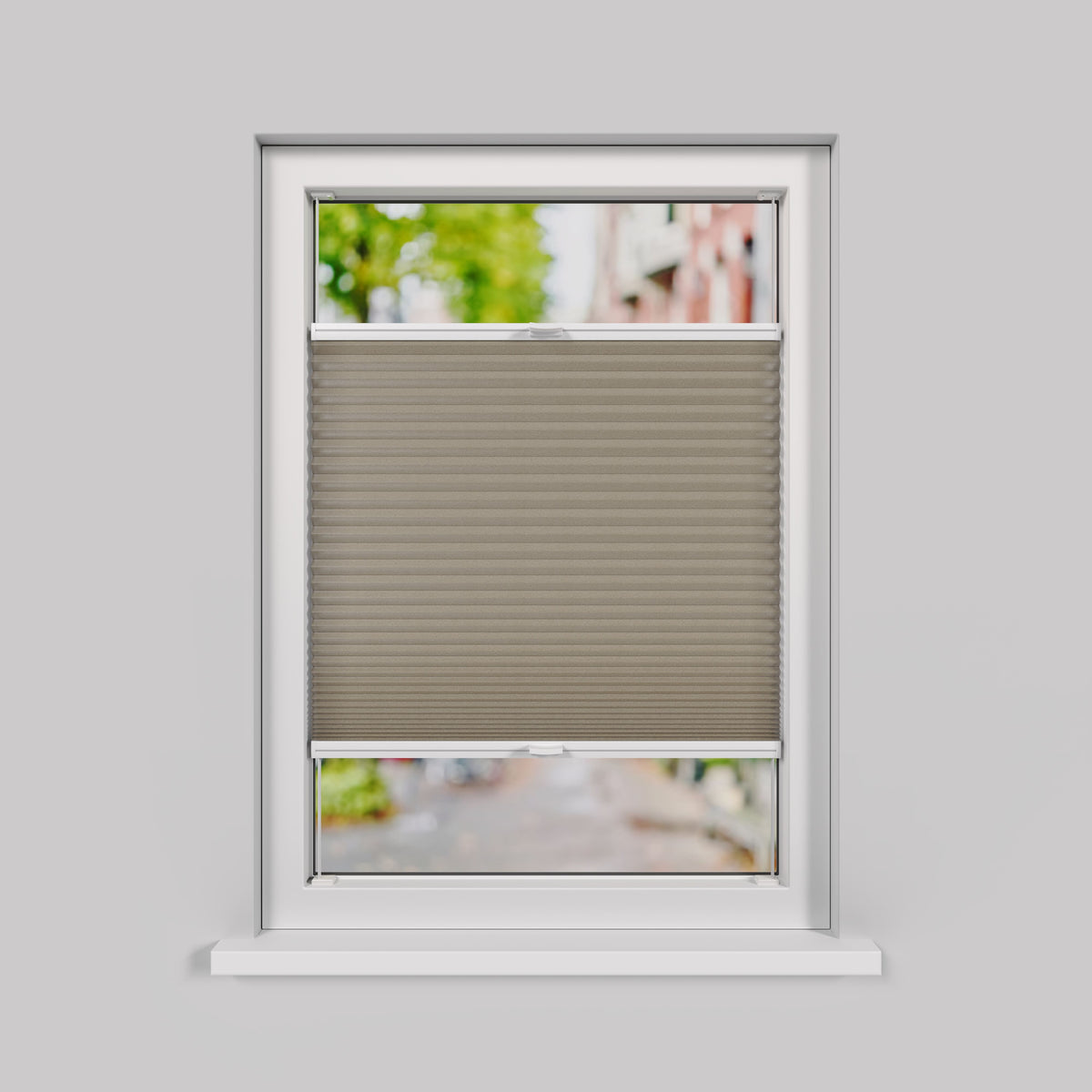 Plisségordijn Draaikiepraam - Lichtdoorlatend - Haverbeige