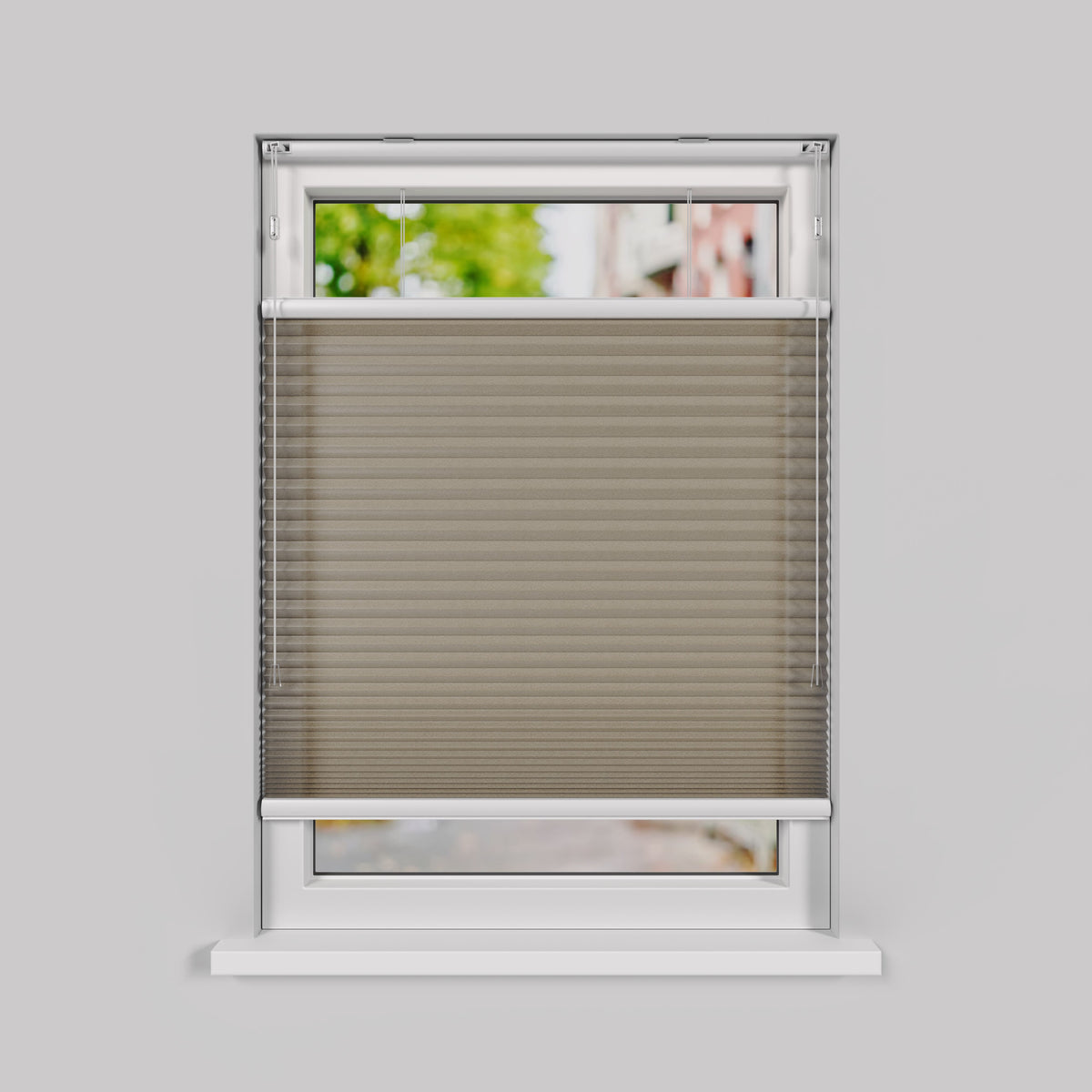 Plisségordijn Standaard Raam - Lichtdoorlatend - Haverbeige