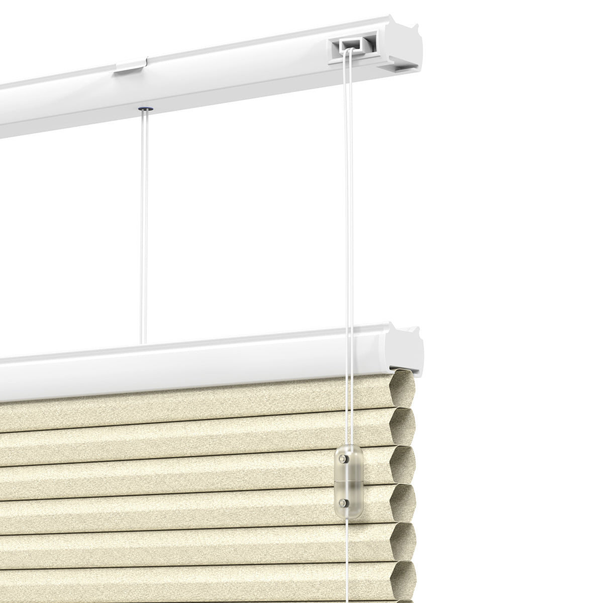 Plisségordijn Standaard Raam - Lichtdoorlatend - Amandelbeige Duo
