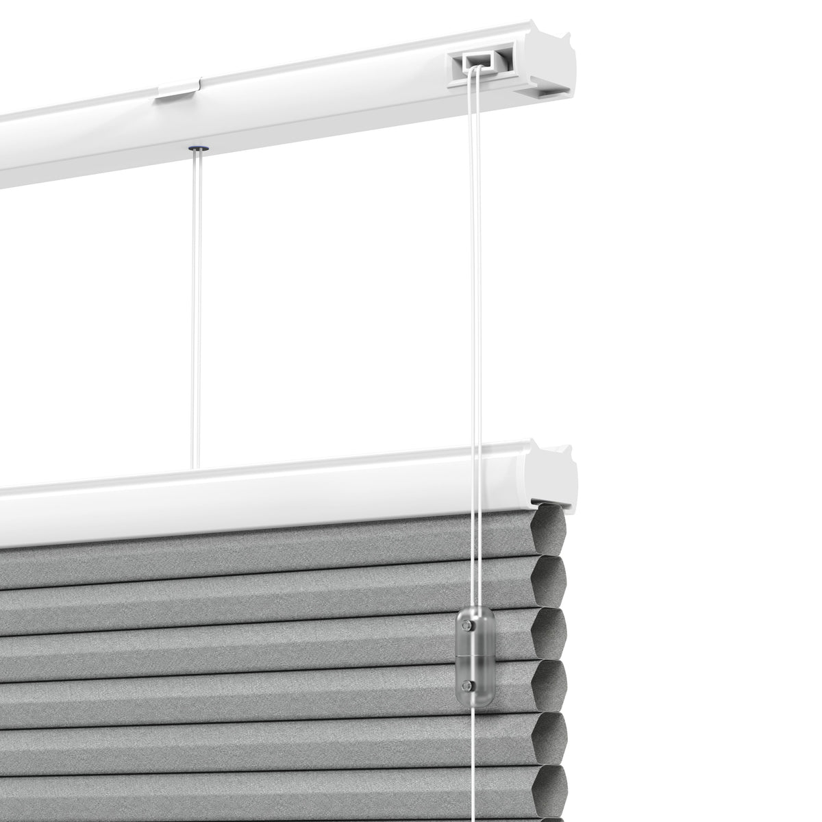Plisségordijn Standaard Raam - Lichtdoorlatend - Muisgrijs Duo