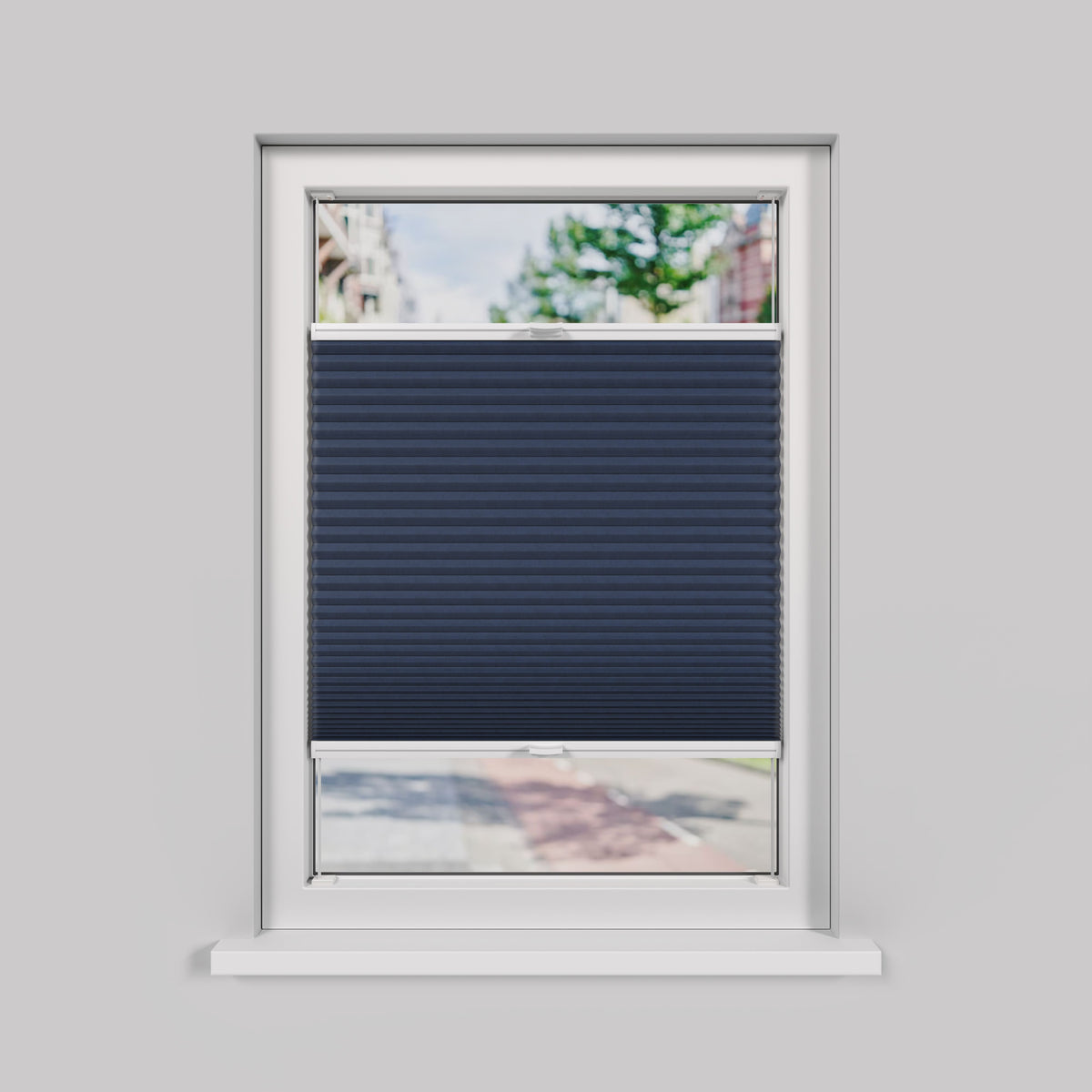 Plisségordijn Draaikiepraam - Lichtdoorlatend - Oceaanblauw