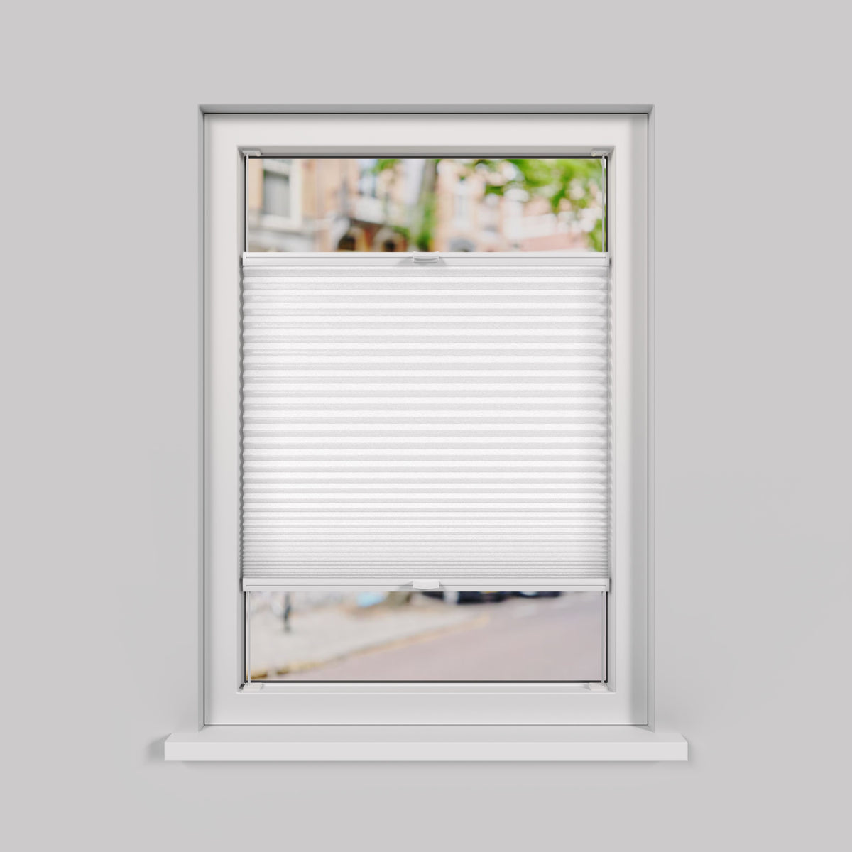 Plisségordijn Draaikiepraam - Lichtdoorlatend - Sneeuwwit