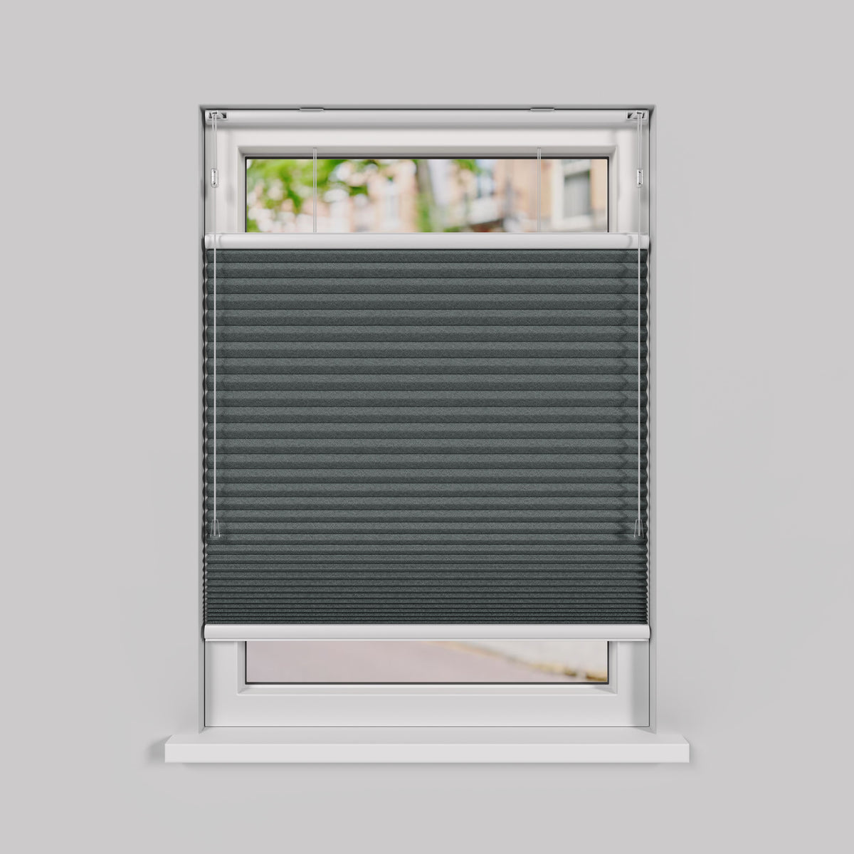 Plisségordijn Standaard Raam - Verduisterend - Zwartgrijs